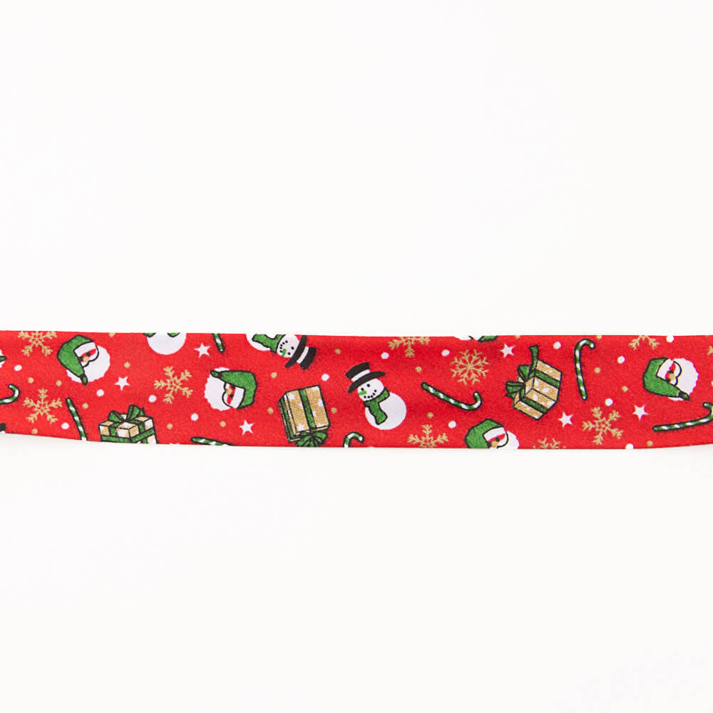 Red Christmas Dolls Bias Tape 30mm - Ribes y Casals