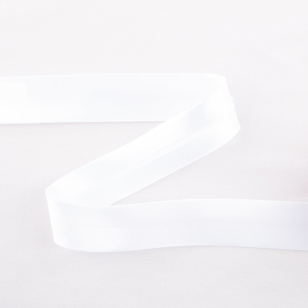 White Satin Bias Ribbon 18 mm - Ribes y Casals