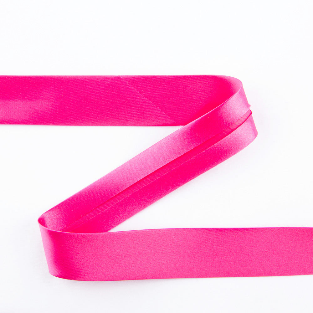 Fuchsia Satin Bias Ribbon 18 mm - Ribes y Casals