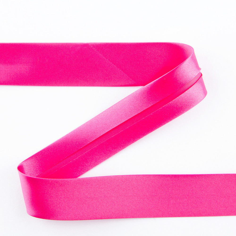 Fuchsia Satin Bias Ribbon 30 mm - Ribes y Casals