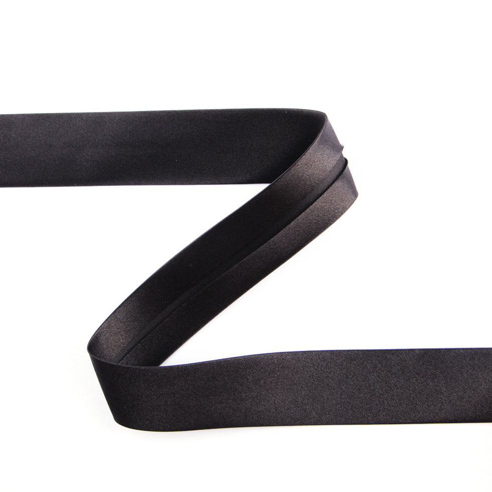 Black Satin Bias Ribbon 18 mm - Ribes y Casals