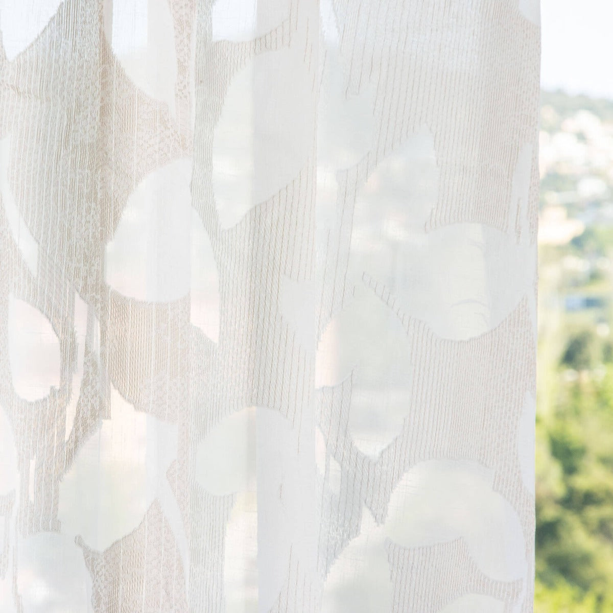 Burnout Sheer Curtain Fabric – Sand - Ribes y Casals