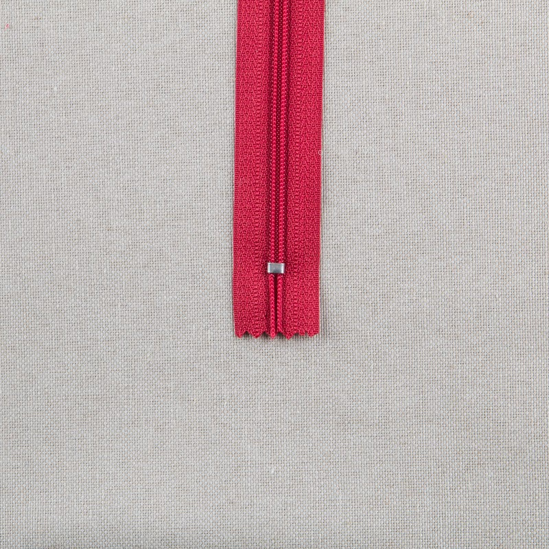 Red 22cm Nylon Zipper - Ribes y Casals