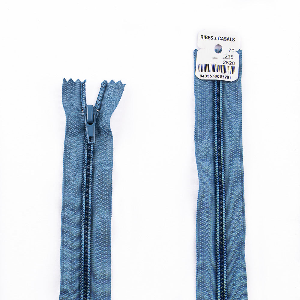Closed End Nylon Zipper Blue Mesh 5 - Ribes y Casals