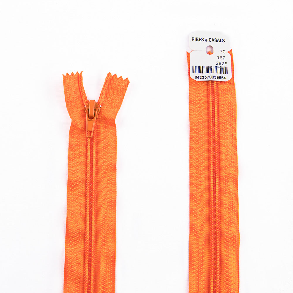 Closed End Nylon Zipper Orange Mesh 5 - Ribes y Casals