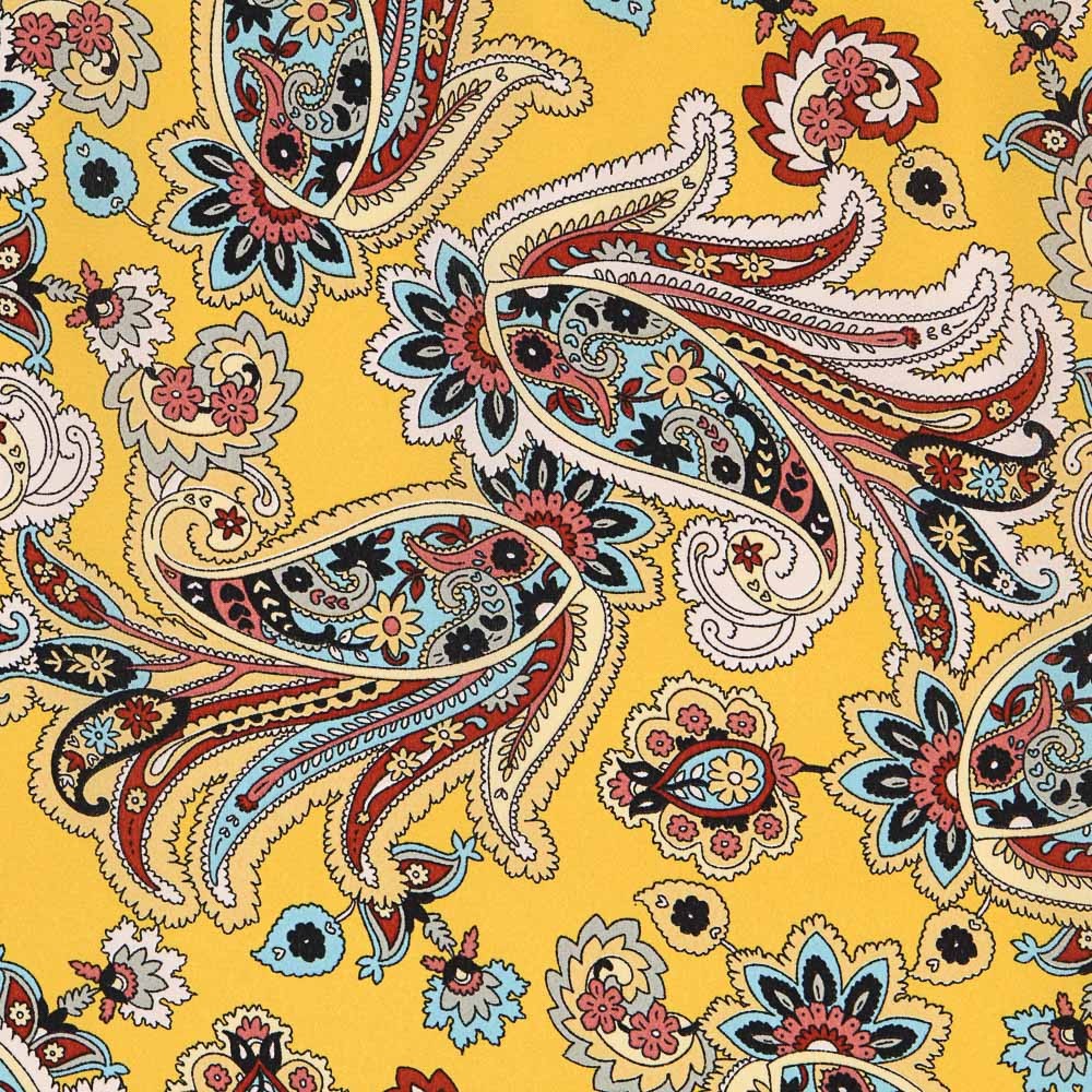 Yellow Paisley Crepe - Ribes y Casals