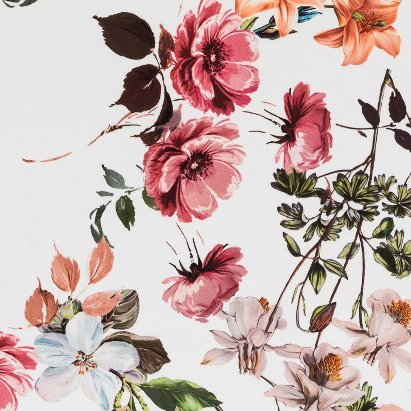 Printed Crepe Floral White - Ribes y Casals