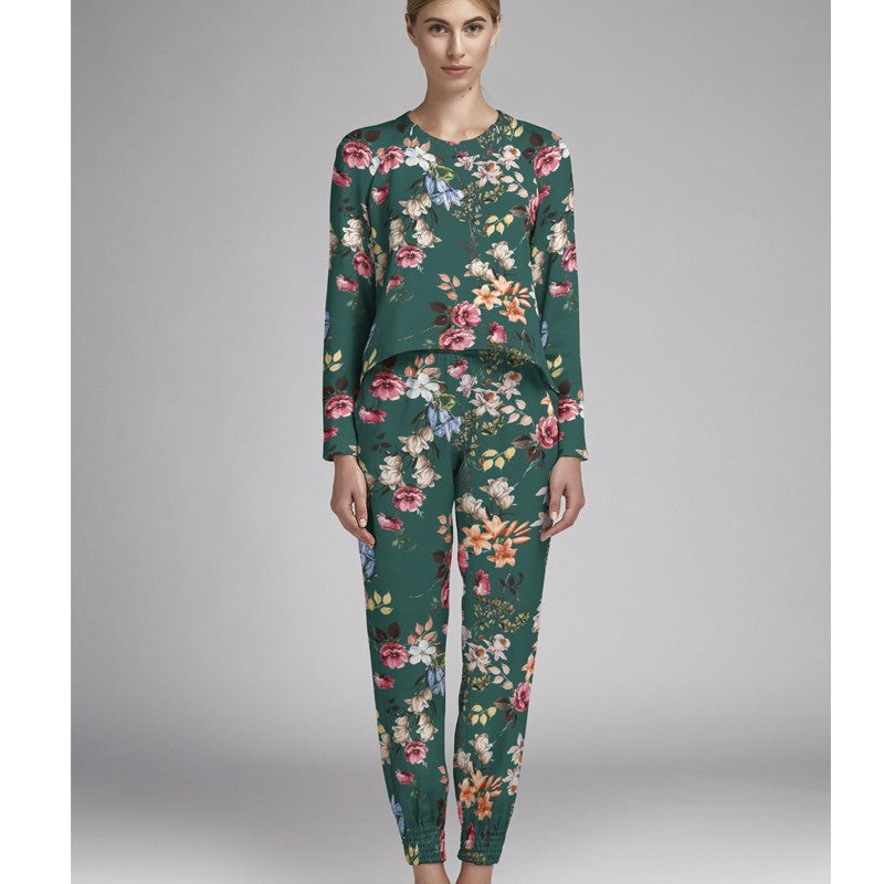 Printed Crepe Floral Green - Ribes y Casals