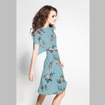 Crepe Kimono Print Aqua - Ribes y Casals
