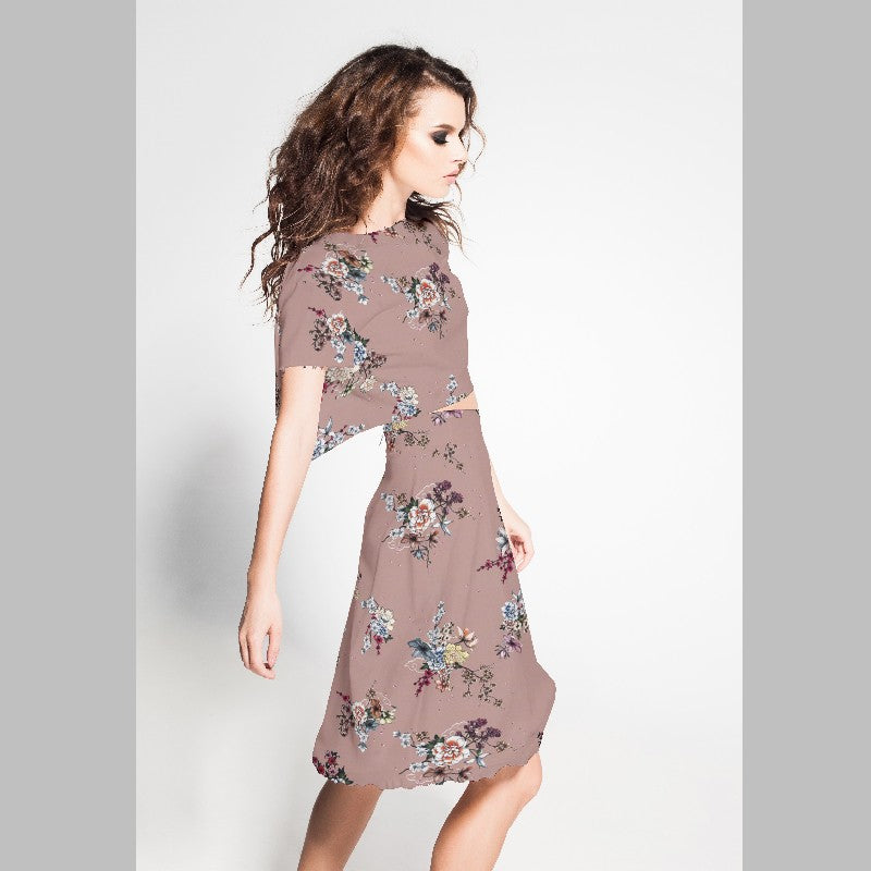 Crepe Kimono Print Brown - Ribes y Casals