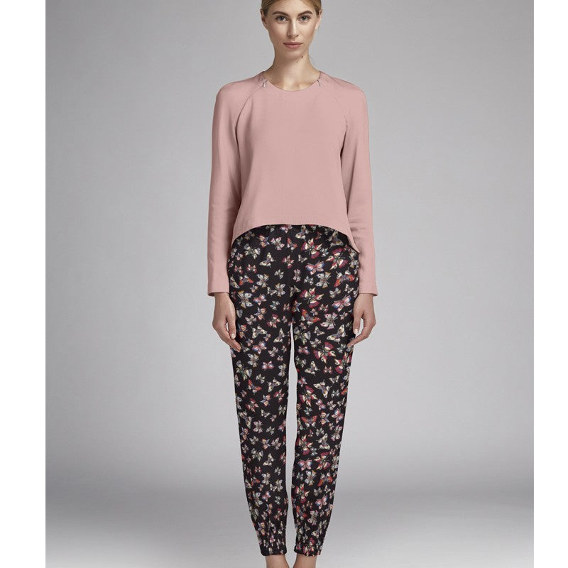 Printed Crepe Butterflies Black - Ribes y Casals