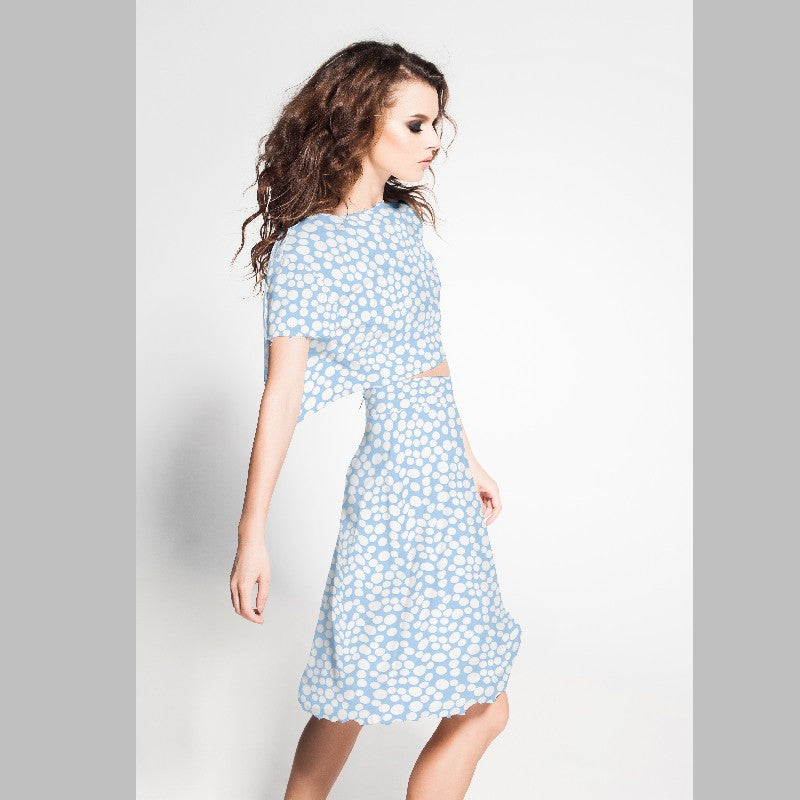 Thin Crepe Dots Celeste - Ribes y Casals