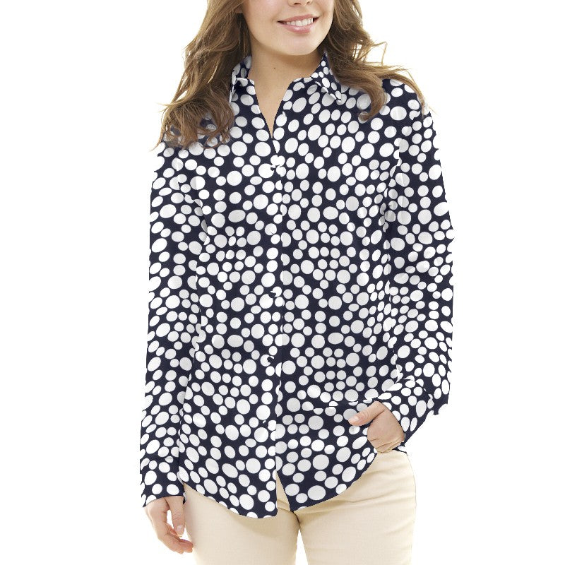 Thin Crepe Dots Navy - Ribes y Casals