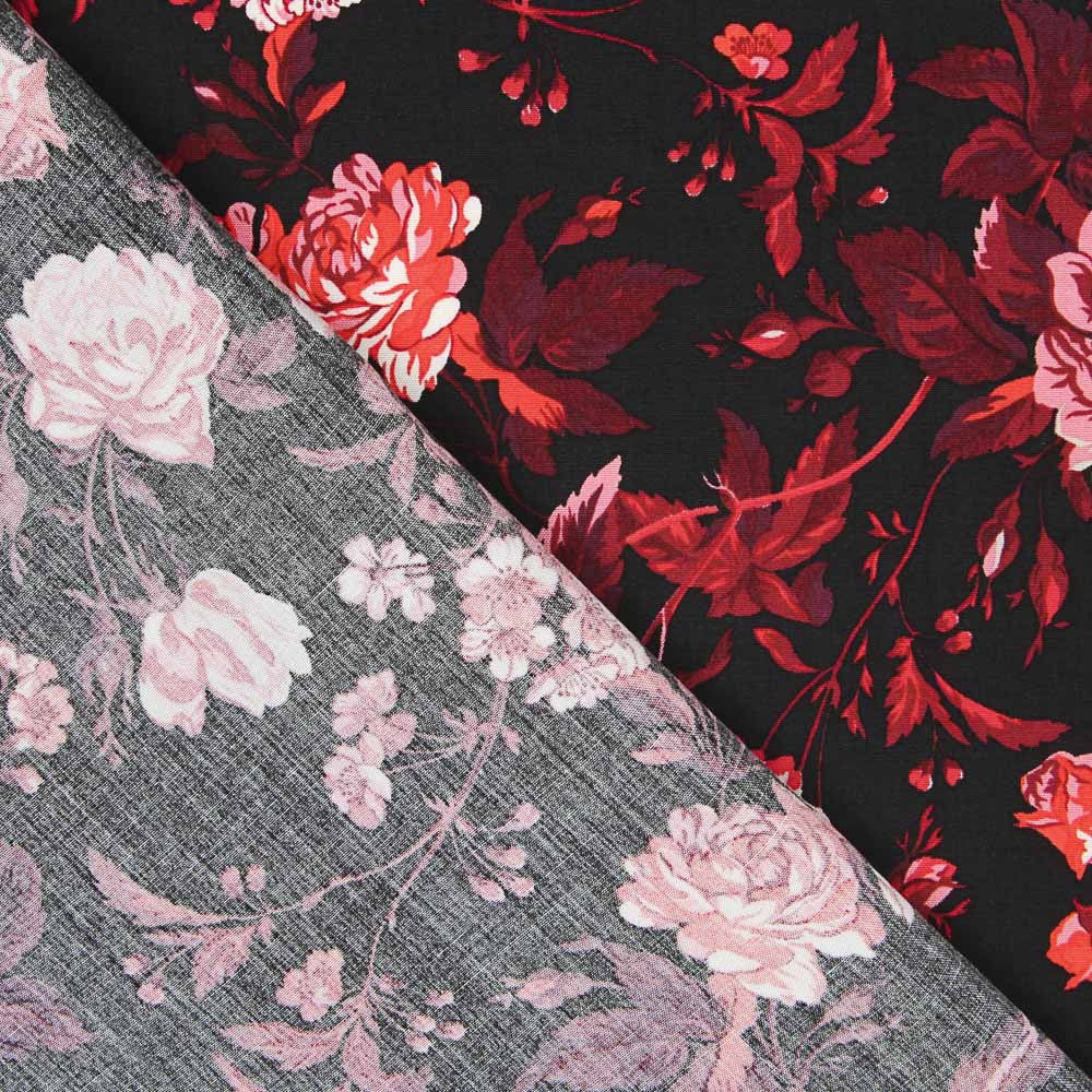 Pink Flowers Crepe - Ribes y Casals
