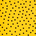 Polka Dots Crepe Yellow 7mm Black - Ribes y Casals