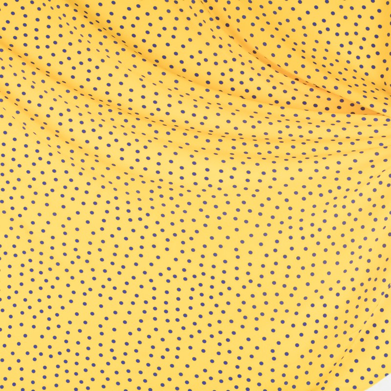 Crepe Blue Dots 7mm Yellow - Ribes y Casals