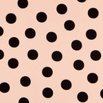 Polka Dots Crepe Beige 33mm Black - Ribes y Casals