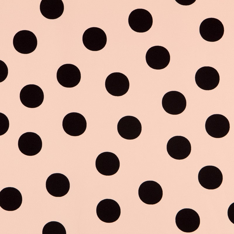 Polka Dots Crepe Beige 33mm Black - Ribes y Casals