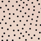 Polka Dots Crepe Beige 7mm Black - Ribes y Casals