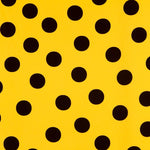Polka Dots Crepe Black 33mm Yellow - Ribes y Casals