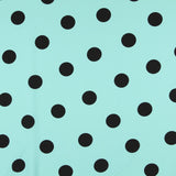 Polka Dots Crepe Black 33 mm Turquoise - Ribes y Casals