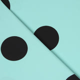 Polka Dots Crepe Black 33 mm Turquoise - Ribes y Casals