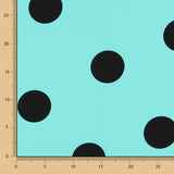 Polka Dots Crepe Black 33 mm Turquoise - Ribes y Casals