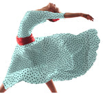 Crepe Black Dots 7mm Aqua - Ribes y Casals