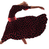 Crepe Red Dots 17mm Black - Ribes y Casals