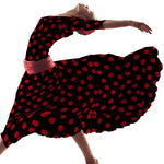 Crepe Red Dots 35mm Black - Ribes y Casals