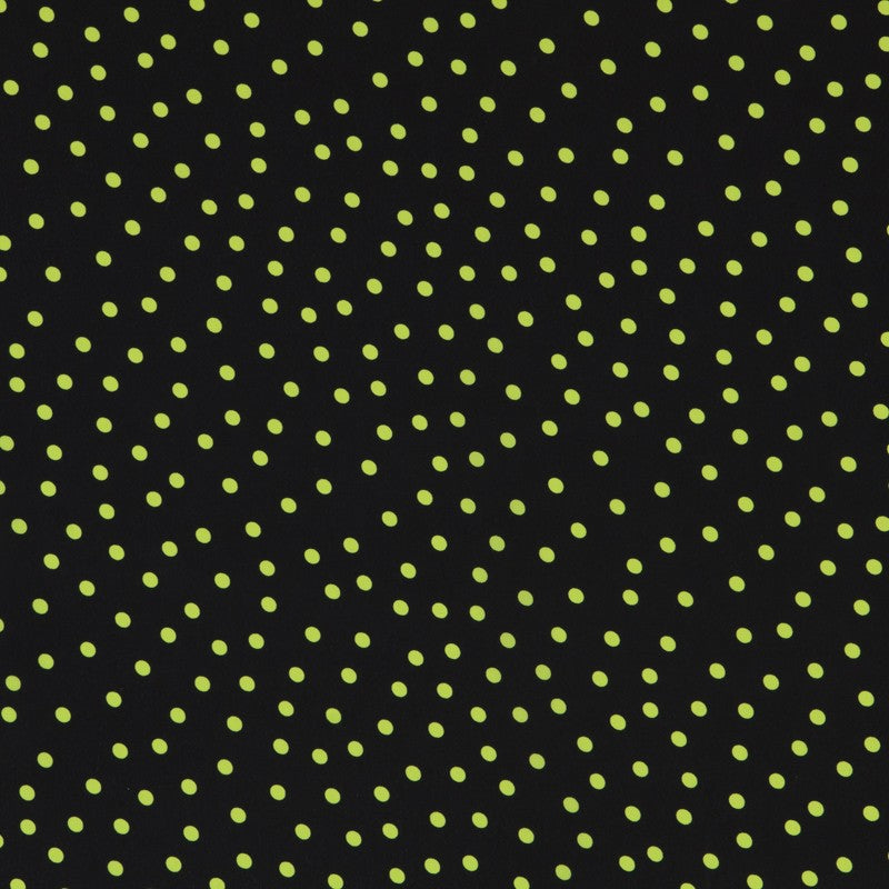 Crepe Green Dots 7mm Black - Ribes y Casals