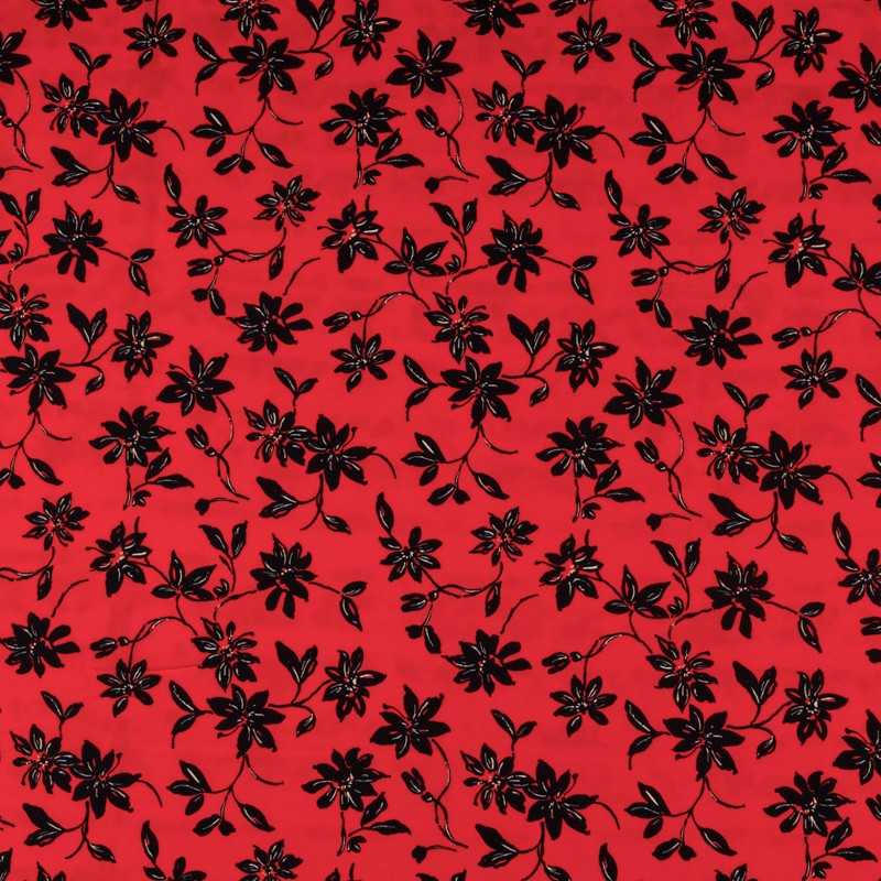 Maroccan Crepe Floral Red - Ribes y Casals