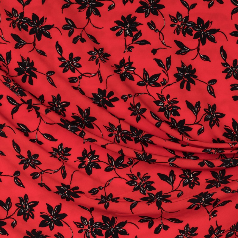 Maroccan Crepe Floral Red - Ribes y Casals
