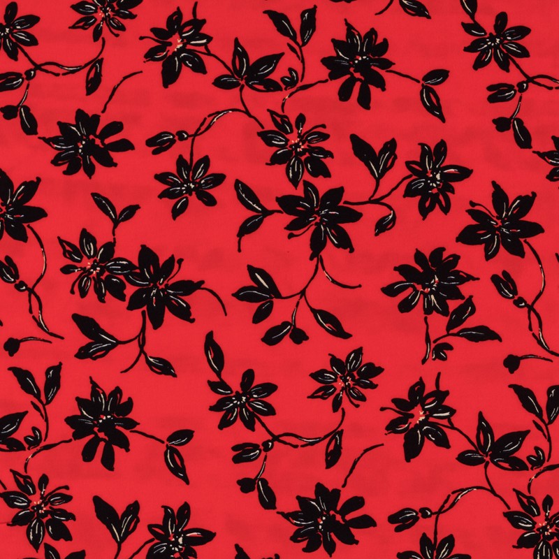 Maroccan Crepe Floral Red - Ribes y Casals