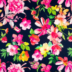 Morrocan Crepe Hibiscus Blue Navy - Ribes y Casals