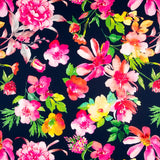 Morrocan Crepe Hibiscus Blue Navy - Ribes y Casals