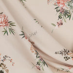 Crepe Oriental Flowers Cream - Ribes y Casals