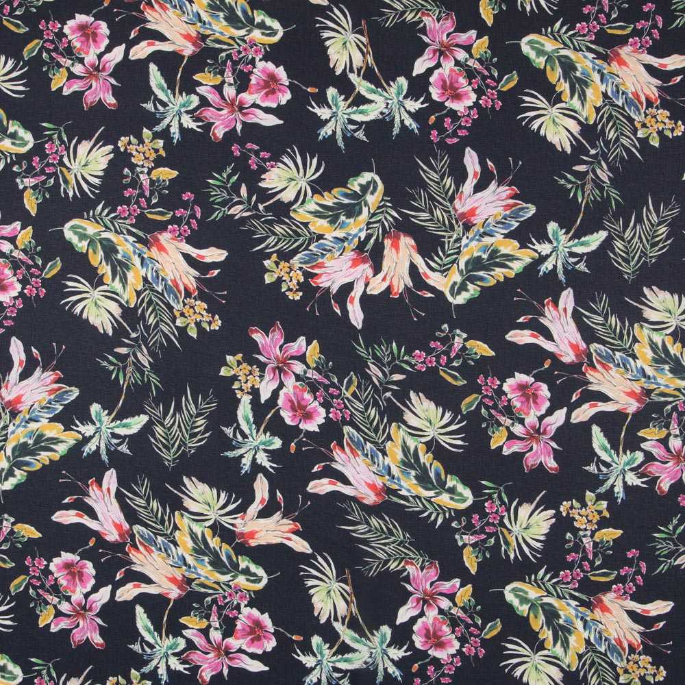Navy Blue Tropical Crepe - Ribes y Casals