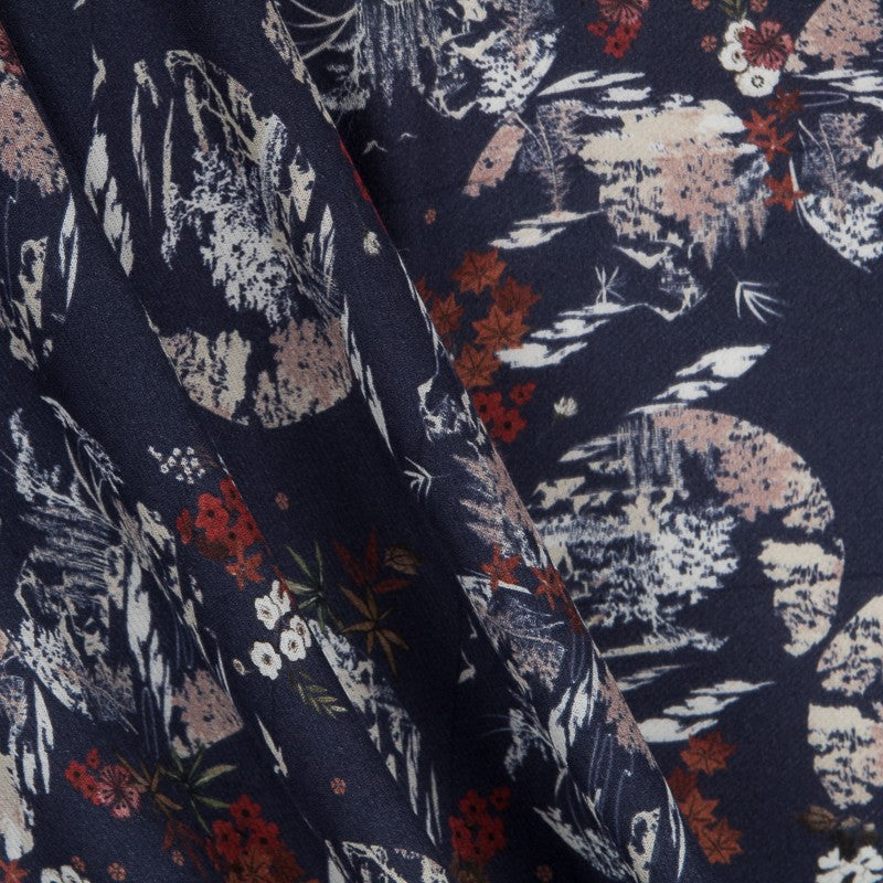 Crepe Viscose Bonzaï Blue - Ribes y Casals