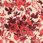 Red Flowers Viscose Crepe - Ribes y Casals