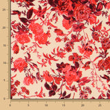 Red Flowers Viscose Crepe - Ribes y Casals