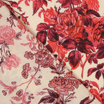 Red Flowers Viscose Crepe - Ribes y Casals