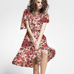 Red Flowers Viscose Crepe - Ribes y Casals