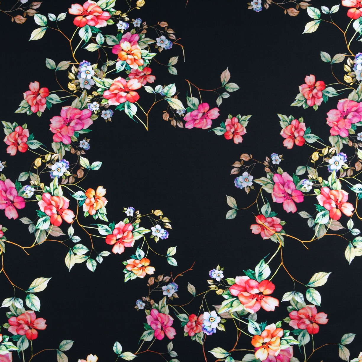 Crepe Floral Light Turquoise - Ribes y Casals