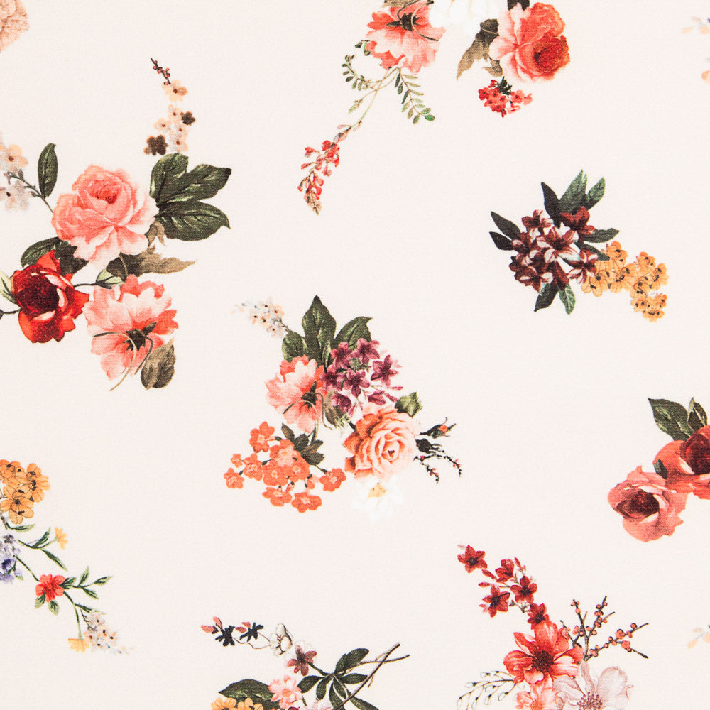 Thick Crepe Floral Ecru - Ribes y Casals