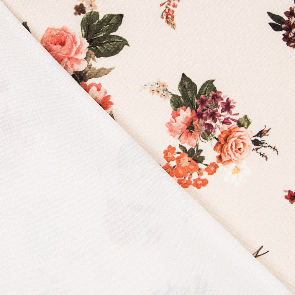 Thick Crepe Floral Ecru - Ribes y Casals