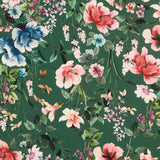 Forest Green Floral Viscose Crepe - Ribes y Casals