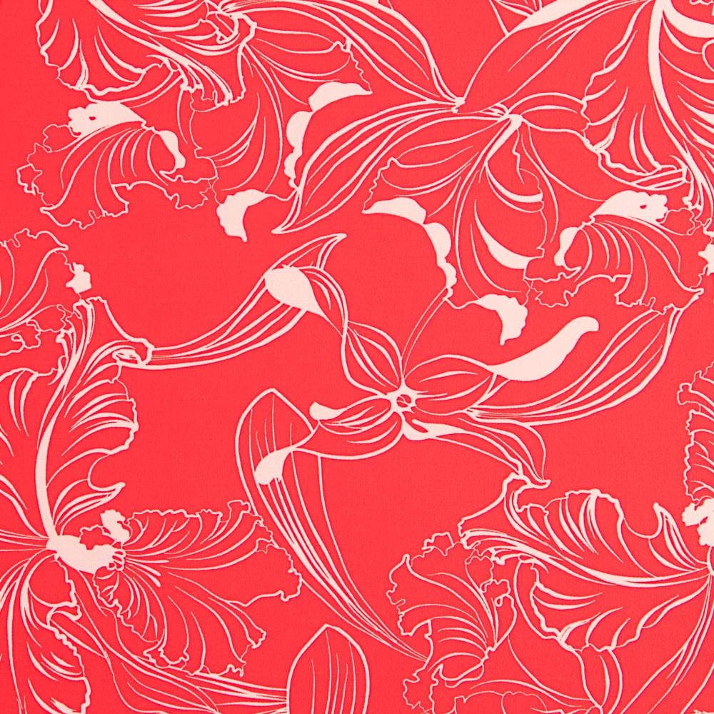 Crepe Viscose Red Strokes - Ribes y Casals