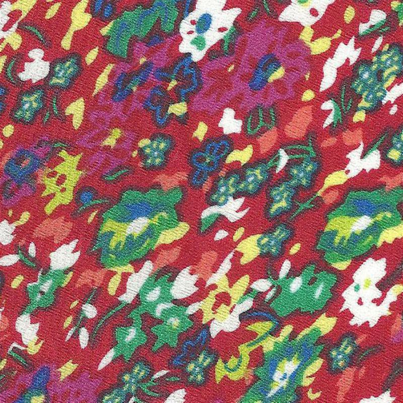 Crispy Milano Printed Floweral Ground Red - Ribes y Casals