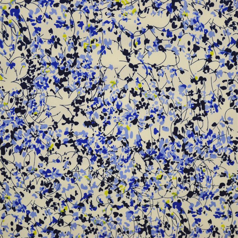Crispy Milano Printed Flowered Blue - Ribes y Casals